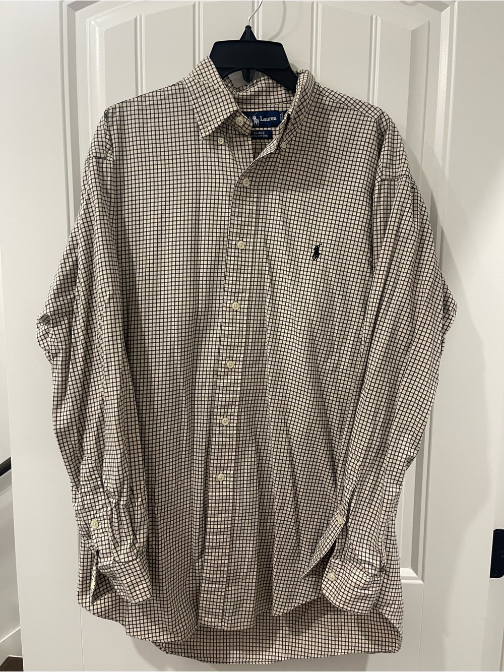 Polo Ralph Lauren Men’s Sleeve Button-Down | Cream/Black | Medium